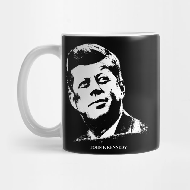 John F. Kennedy Portrait Pop Art Black by phatvo